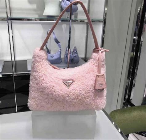 prada milano pink fur bag|prada bags on sale outlet.